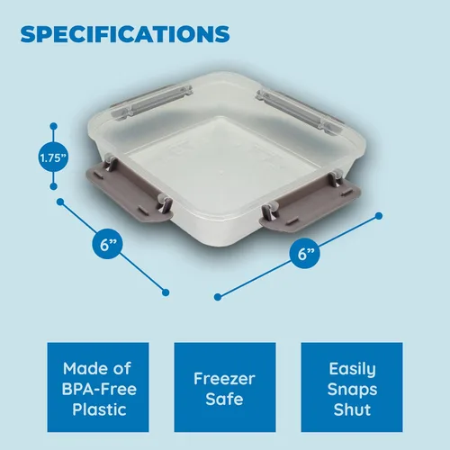 Miniatura 6 de Contenedor de sándwich: 2 unidades reutilizables, sin BPA, almacenamiento de alimentos de plástico con tapa a presión a prueba de fugas