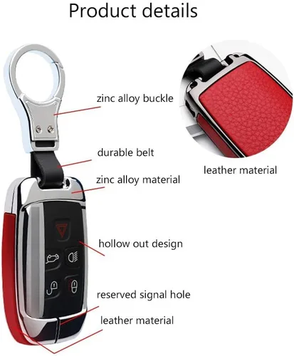 Miniatura 5 de ontto Funda para Llaves Compatible con Land Rover Estuche de Llave de Metal y Cuero Portallaves con Llavero