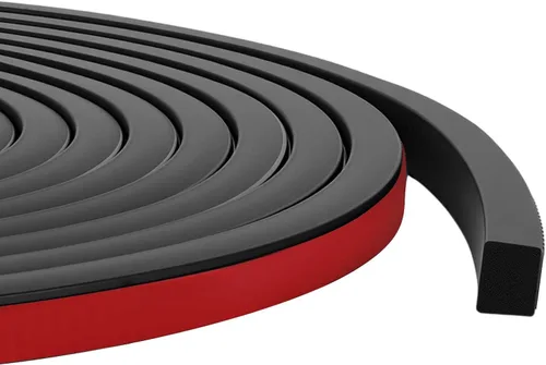 Miniatura 9 de Pangda Tira de sellado de goma rectangular de 20 pies con cinta autoadhesiva, 0.75 pulgadas de ancho x 0.5 pulgadas de alto, burlete de goma