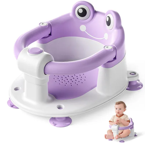 Asiento de Baño para Bebés de 6 Meses y Más, Asientos de Baño Antideslizantes para Niños Pequeños para Sentarse, Silla de Bañera para Bebés con