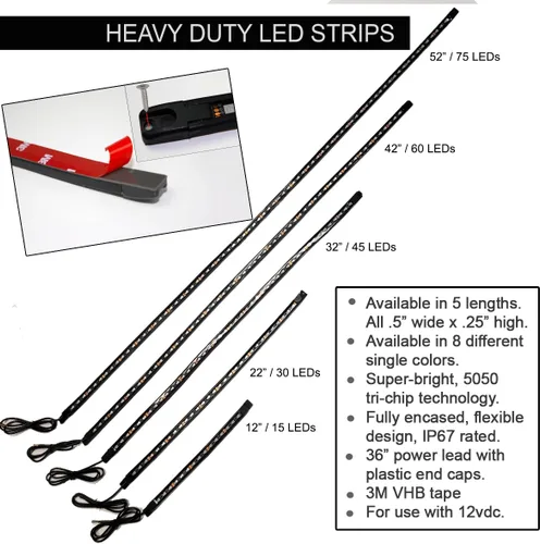 Miniatura 4 de Boogey Lights PGU-HDUTY-WH-60L Tira LED blanca resistente, 1 paquete