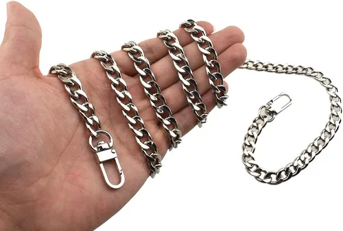 Miniatura 43 de HAHIYO Correa metálica de cadena para bolso de 43.3' de oro para bolso cruzado, bandolera y bolso de mano, cómoda y plana de 0.4' de ancho, extra