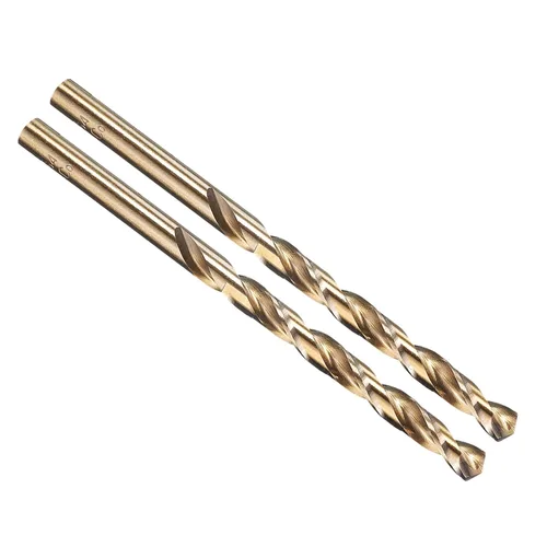 Miniatura 243 de PATIKIL Broca Jobber de 0.039 in, vástago recto M35 cobalto 5% acero de alta velocidad 135° acabado dorado para metal duro de acero inoxidable - 2