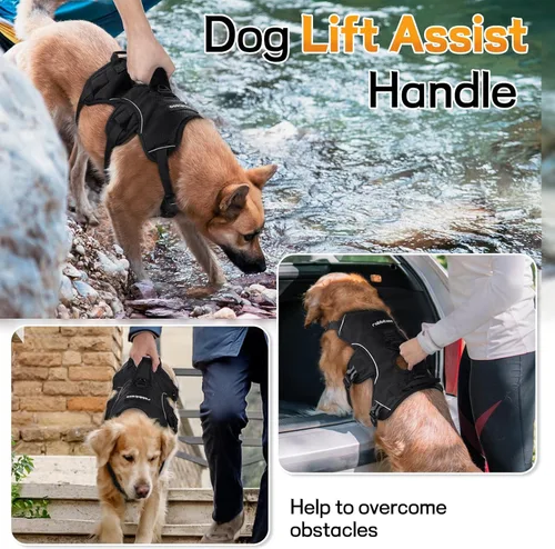 Miniatura 3 de rabbitgoo Arnés para perro a prueba de escapes, arnés suave acolchado de cuerpo completo para mascotas, chaleco reflectante ajustable sin tirones