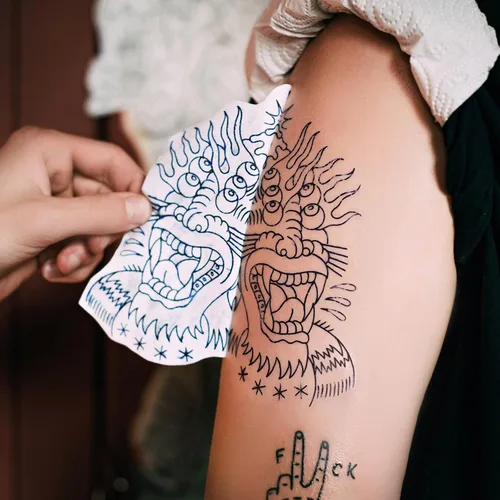 Miniatura 5 de TaoBary 30 hojas de papel de transferencia de tatuajes, papel de plantilla térmica para tatuajes, tamaño A4, 4 capas, plantillas de calco, papeles