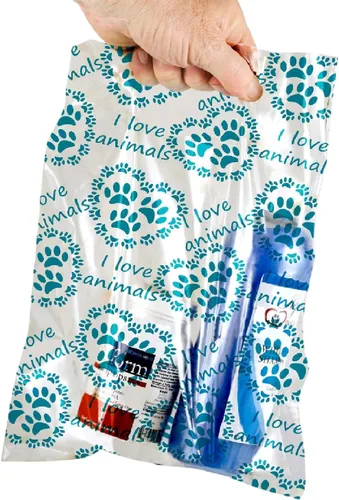 Miniatura 21 de 100 bolsas con estampado temático de mascotas, estampado de perro/gato/hilo, MSP1002, bolsas de plástico transparente para dispersos, bolsa