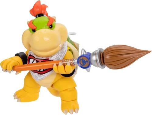 Figuras de acción de la película Super Mario Galaxy de 5 pulgadas Serie 1 – Bowser Jr. Figura con accesorio de pincel – Detalles premium y 17 puntos
