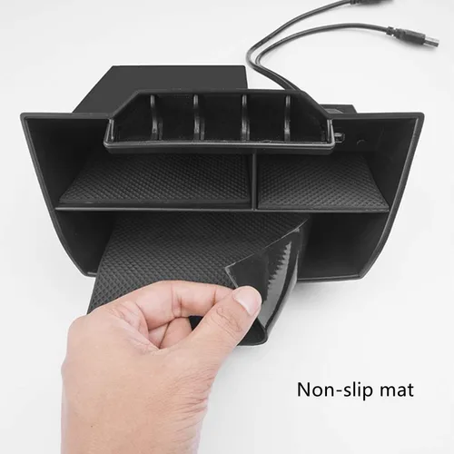 Miniatura 2 de Caddy impermeable de plástico ABS para Honda Civic Sedan 10ª generación, caja de consola central, bandejas para monedas, organizador con cable