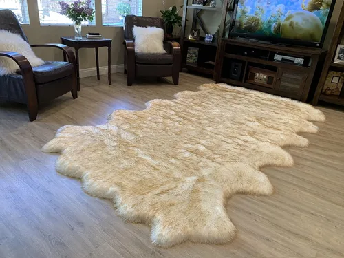 Miniatura 31 de LAMBZY Alfombra de pelo de oveja sintética, hipoalergénica, súper suave, sedosa para sala de estar, habitación de los niños, sofá