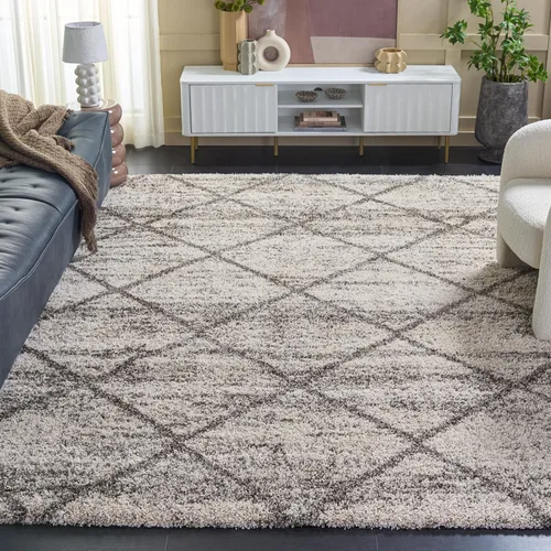 Miniatura 40 de SAFAVIEH - Alfombra de la colección Hudson Shag, diseño de enrejado moderno, no desprende pelusa y fácil de cuidar, 2 pulgadas de grosor, ideal