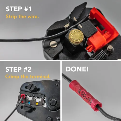Miniatura 3 de Rebuild Skills (amarillo 12-10GA 100PK) Conectores a tope aislados estilo crimpado. Medidores de alambre de crimpado AWG 12-10, terminales