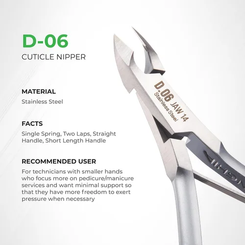 Miniatura 3 de NGHIA Alicate de cutículas D-06 JAW 12 Acero inoxidable Duradero y afilado Diseño ergonómico Chapado en gris Ideal para salones y uso