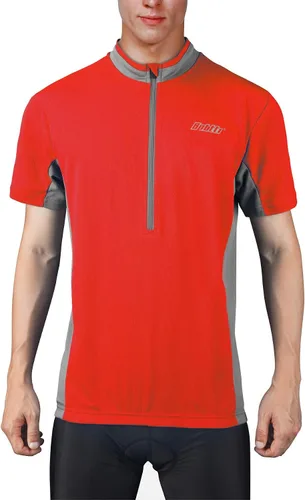 bpbtti - Camiseta de ciclismo de manga corta para hombre, camiseta de ciclismo MTB con media cremallera frontal y 3 bolsillos posteriores