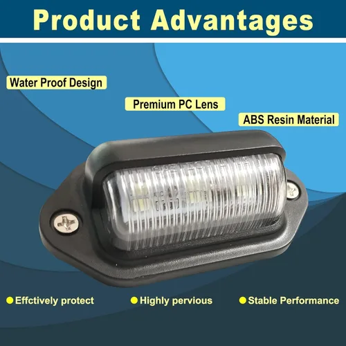 Miniatura 4 de 2 luces LED rojas para matrícula, 12 V-24 V CC impermeable 6-SMD, luz trasera universal para camión, SUV, remolque, furgoneta, RV, barcos o luz