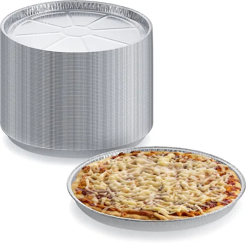Miniatura 5 de Paquete de 12 bandejas redondas desechables para pizza – Bandeja de pizza duradera para galletas, pasteles, focaccia y más – Tamaño: 12-1/4" x 3/8