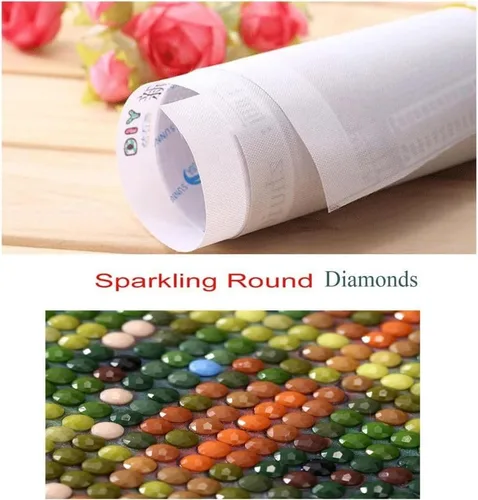 Miniatura 3 de Kits de pintura de diamantes 5D por número para adultos, arte de libros y flores, arte de diamantes, pintura de diamantes, taladro redondo completo