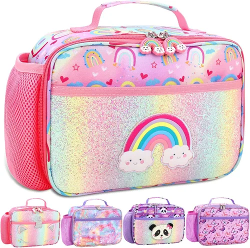 Miniatura 14 de RHCPFOVR Lonchera para niños – Lonchera aislada para niños y niñas, bolsa de almuerzo lavable y lonchera reutilizable para niños pequeños a prueba