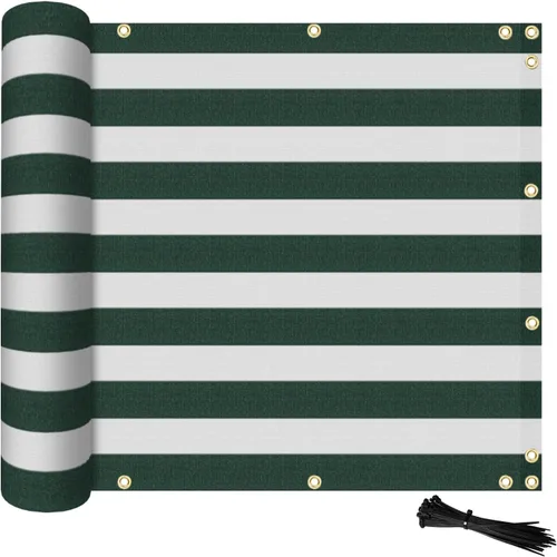 Miniatura 7 de ECOOPTS Pantalla de Privacidad para Valla de Balcón de 3'x1' con Bridas, Cubierta de Valla de Protección UV para Exteriores para Balcón, Porche