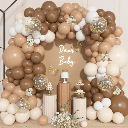 Miniatura 21 de Ouddy Life Kit de arco de guirnalda de globos de color azul polvoriento, 157 unidades, globos de confeti de color azul metálico y blanco