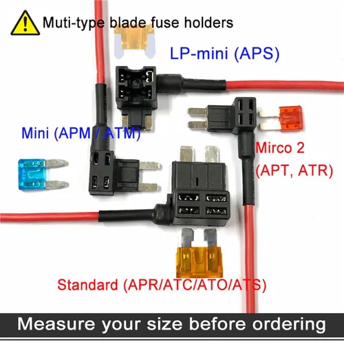 Miniatura 3 de Muhize ATC/ATO - Juego de portafusibles y fusibles en línea (10 unidades) - Arnés de cableado de calibre 16 con fusible