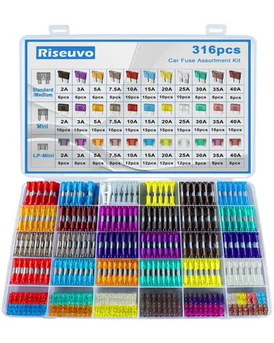 Miniatura 18 de Riseuvo Kit de 126 fusibles Micro 2 – Micro2 ATR Kit surtido de fusibles de cuchilla automotriz para automóvil, barco, RV, camión, SUV reemplazo