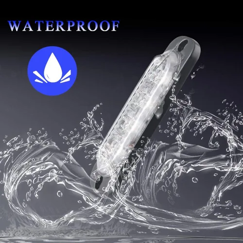 Miniatura 5 de Barra de luz estroboscópica 2 piezas, 12 LED, luz de advertencia de emergencia, con función de sincronización impermeable, 12 – 24 V, para vehículos
