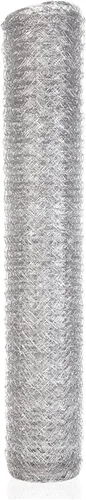 Malla hexagonal galvanizada para aves de corral para proyectos de manualidades y jardinería, valla de malla metálica/alambre de pollo (24 pulgadas x
