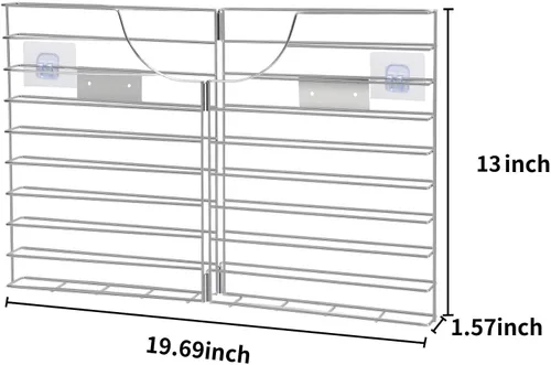 Miniatura 7 de YeeBeny Soporte para manteles individuales, archivo de pared de bolsillo individual Acero Organizador de cocina, soporte para manteles