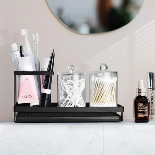 Miniatura 6 de MYITYARD Soportes para cepillos de dientes para baños, organizador de cepillo de dientes de metal resistente a la oxidación con 4 ranuras y drenaje