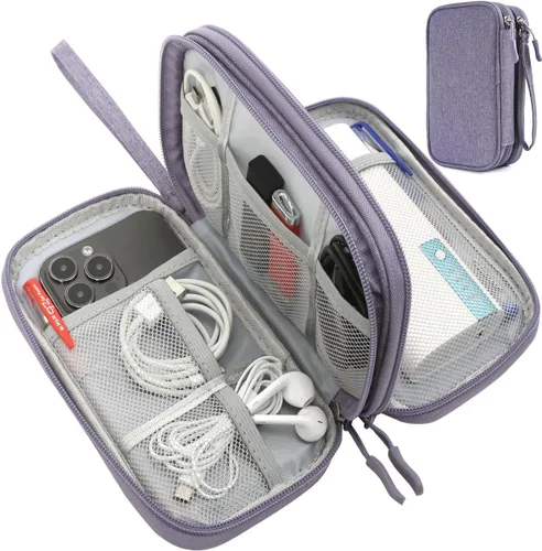 Miniatura 8 de CAAORDKSO Bolsa Organizadora de Electrónicos para Viaje, Estuche Pequeño Organizador de Cables Impermeable, Bolsa de Accesorios, Estuche Electrónico