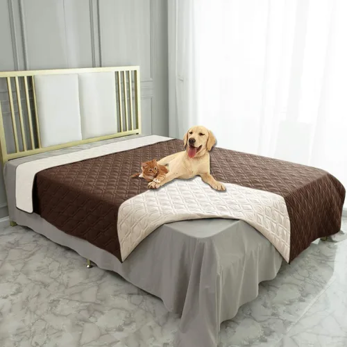 Miniatura 102 de Ameritex Funda Impermeable para Cama de Perro Manta para Mascotas para Muebles Cama Sillón Sofá Reversible Azul marino+azul piedra