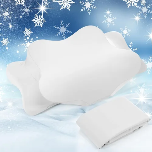 Miniatura 9 de Hahafelt Funda de almohada refrescante para el cuello cervical (solo funda de almohada) Funda de almohada ergonómica con cremallera, funda