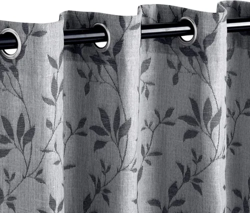 Miniatura 3 de Superior Ghera - Cortinas de jacquard con detalles de ventana, perfectas para habitación familiar, dormitorio, hojas, naturaleza con ojales