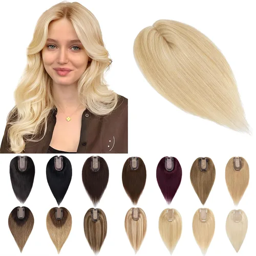 Miniatura 11 de SEGO Extensiones de Cabello para Mujeres Cabello Humano Real Con Flequillo, Base de Seda de 7 * 13CM (2.8 x 5.1 pulgadas) Cabello Humano Remy 100%