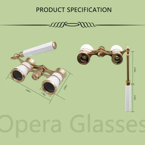Miniatura 3 de BLACKICE Lentes de ópera, prismáticos de teatro de 3 x 25 pulgadas, mini anteojos de ópera compactos con mango ajustable, binoculares portátiles