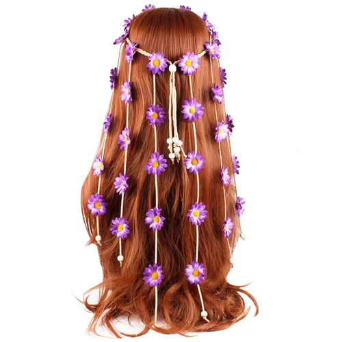 Miniatura 12 de YAXAMING Diadema de girasol de Halloween, bandas para el pelo de margaritas, corona, corona floral, diadema para mujer, Navidad, festival hawaiano
