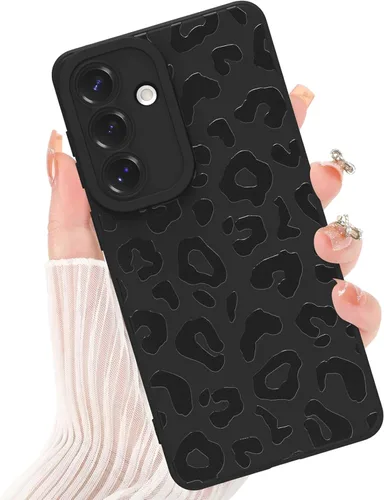Funda para Samsung Galaxy S26, diseño de leopardo de lujo para mujeres y hombres, protección completa de la cámara estética a prueba de golpes, Negro