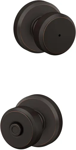Miniatura 31 de SCHLAGE F51A BWE 622 - Pomo de puerta Bowery, cerradura de entrada con llave, color negro mate Mate negro