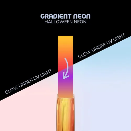 Miniatura 2 de Panchroma - Filamento de impresión 3D de ácido poliláctico (PLA) en degradado de Halloween, naranja, amarillo y magenta, 0.069 in, carrete de 2.2