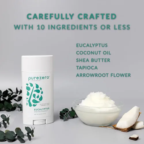 Miniatura 4 de Purezero EUCALYPTUS Desodorante Sin aluminio ni parabenos con bicarbonato de sodio y protección contra olores las 24 horas Para mujeres
