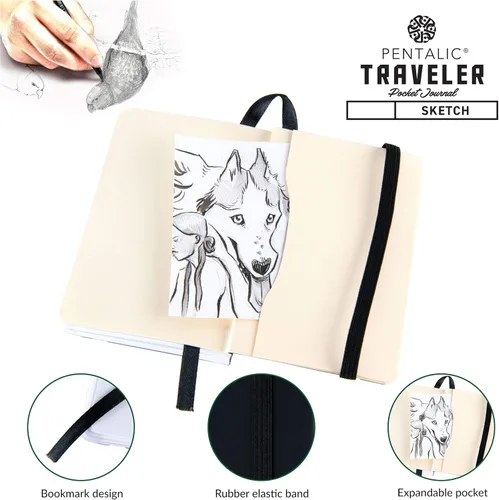Miniatura 4 de Cuaderno de bocetos Travelers Dot Grid Pentalic Art, libre de ácidos