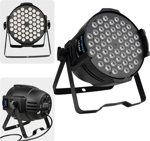 Miniatura 2 de BETOPPER Luces DJ DMX activadas por sonido, 54 x 3W LED Par Luces RGB DMX, DJ Par Iluminación para iglesia, concierto, boda, fiesta, bar