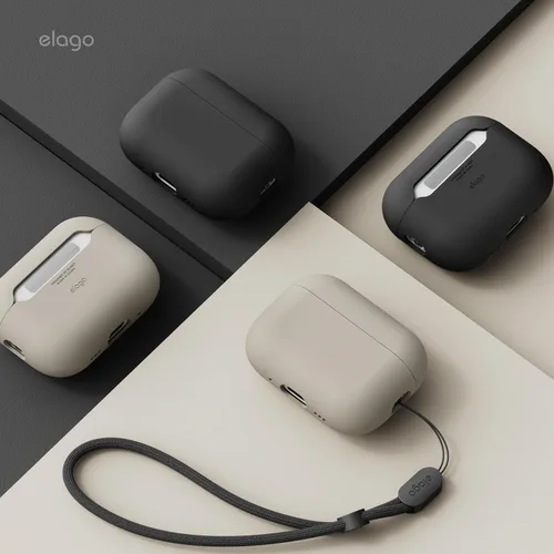 Miniatura 8 de elago Funda híbrida líquida compatible con AirPods Pro 3, protección de triple capa, cordón incluido, carga inalámbrica, resistente a los golpes