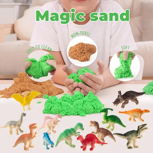 Miniatura 3 de Kit de terrario iluminado con dinosaurios para niños - Luz nocturna LED regalo de cumpleaños para niños de 4, 5, 6, 7, 8-12 años - Juguetes