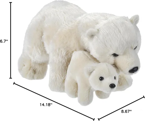 Miniatura 2 de Wild Republic Mamá y Bebé Oso Polar de Peluche, Animal de Peluche, Juguete de Peluche, Regalos para Niños, 14 pulgadas