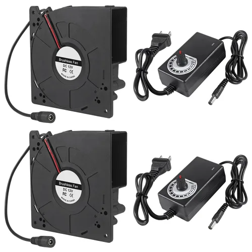 ACEIRMC Ventilador centrífugo de ventilador de 4.724 in x 1.260 in, ventilador de 110 V 220 V AC con controlador de velocidad de 4 V a 12 V, CC de
