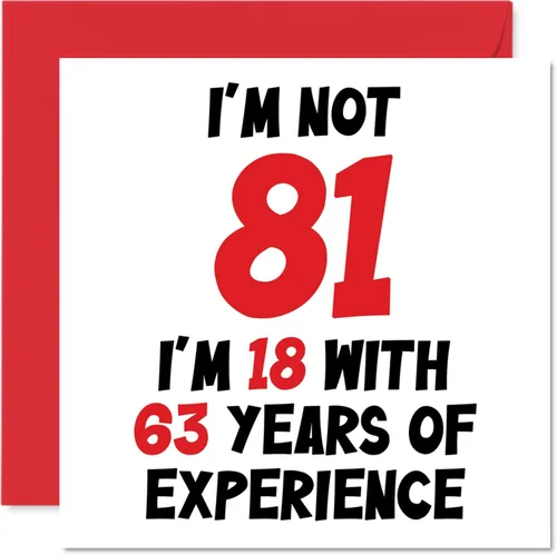 Miniatura 59 de Tarjeta de cumpleaños número 100 para mujeres y hombres, no 100, soy 18 con 82 años de experiencia, divertida tarjeta de felicitación de feliz