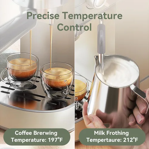 Miniatura 8 de Gevi Cafeteras comerciales para café expreso, máquina profesional de café con espumador de leche, máquinas de café expresso de acero inoxidable