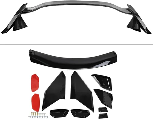 Miniatura 2 de Alerón tipo R estilo negro brillante para Honda Civic 4 puertas Sedan 2016 2017 2018 2019 2020 2021