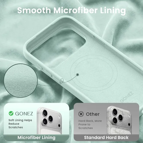 Miniatura 143 de GONEZ Funda de silicona para iPhone 15 Pro Max, compatible con Magsafe, protector de cámara + protector de pantalla, forro de microfibra suave